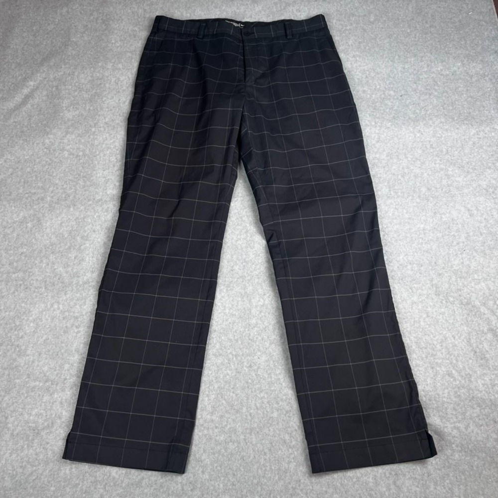 Nike Golf Pants Men's 35x32 Black Gray Check Pattern Dri-FIT Tour Performance